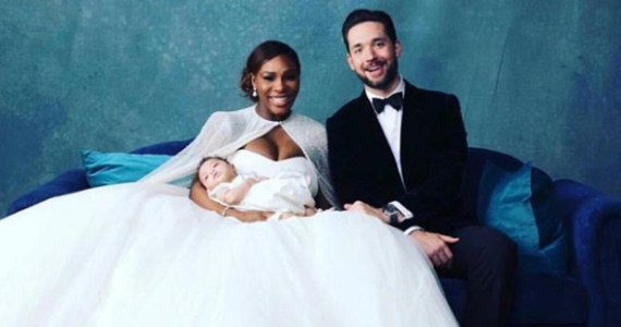 Serena and Alexis with their daughter.
