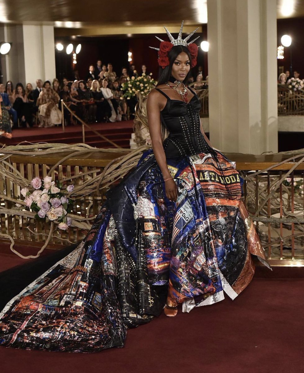 Naomi Campbell walking the Dolce & Gabbana Alta Moda In NYC via Instagram @iamnaomicampbell