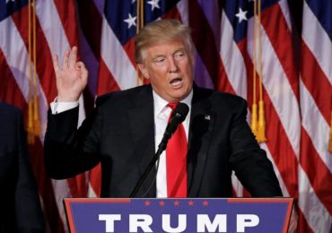 U.S. President-elect Donald Trump speaks at election night rally in Manhattan