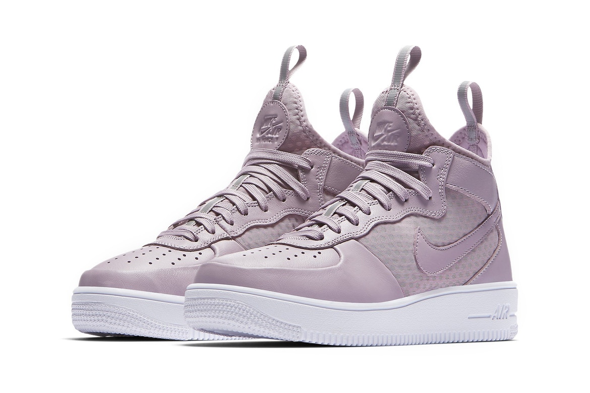 lavender and white air force ones