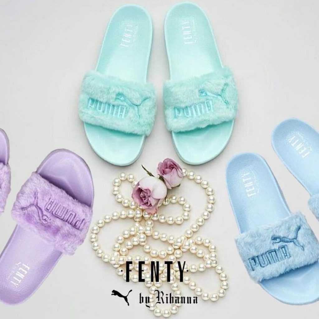 fenty slippers fur