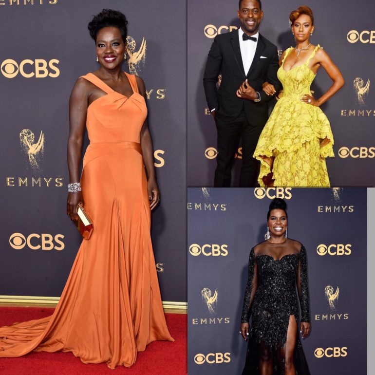 Emmys Red Carpet 2017 Awards Viola Davis Sterling Brown Leslie Jones