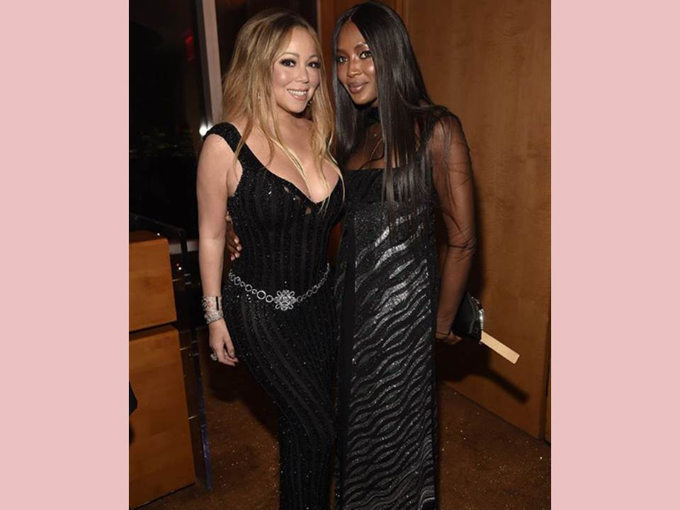 Mariah Carey and Naomi Campbell at V Magazine event honoring Karl Lagerfeld. Photo by Kevin Mazur