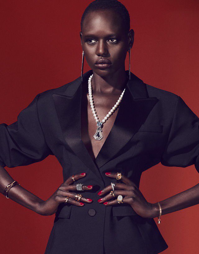 Ajak Deng for Grazia UK photographed by Alex Bramall