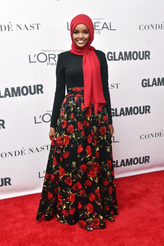 Halima Aden at the Glamour’s 2017 Women of The Year Awards. Credit: Getty Images
