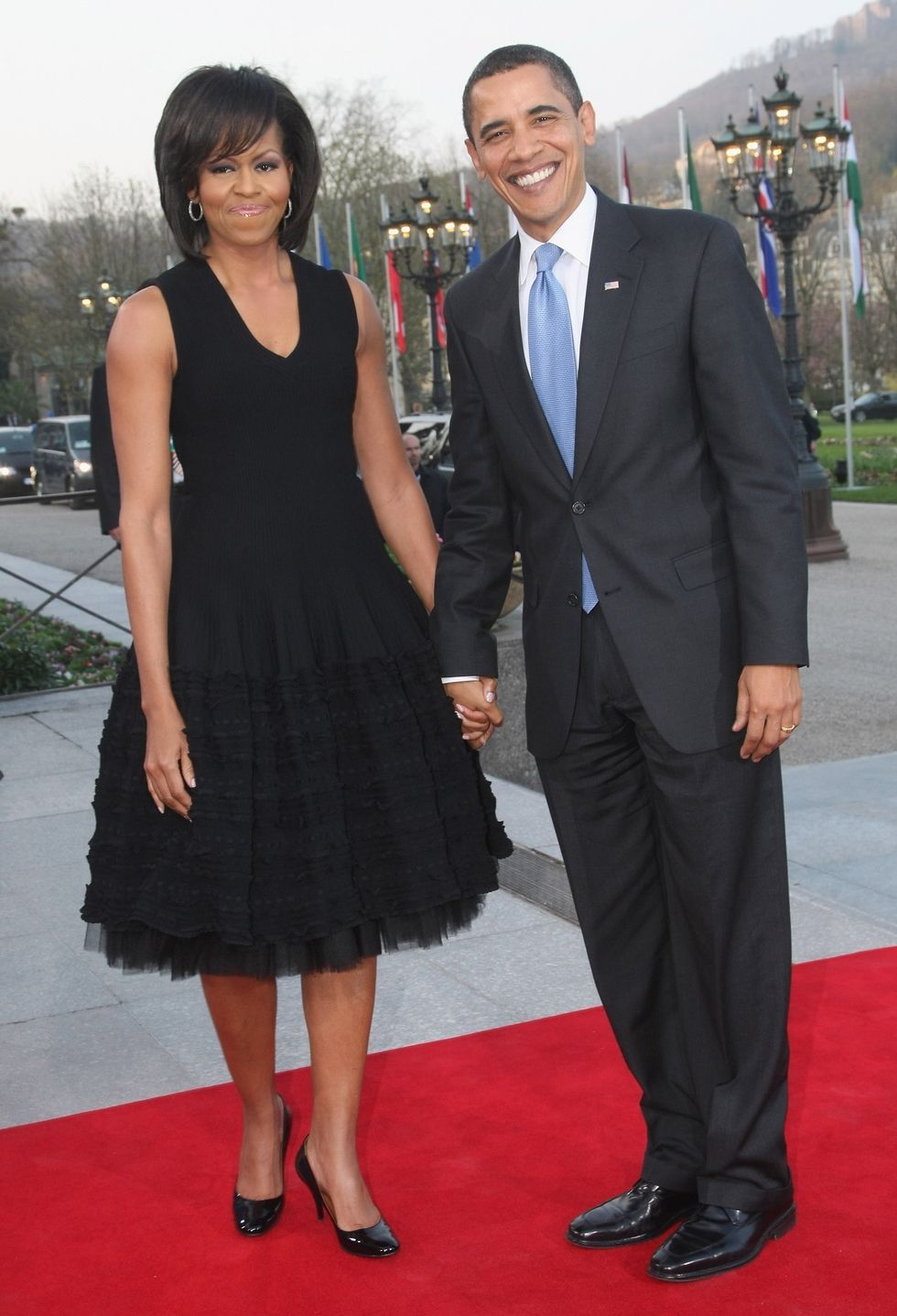 Michelle Obama again in Alaia. Taken in Germany in 2009, this style of dress was iconic to the brand. Picture via Pinterest.