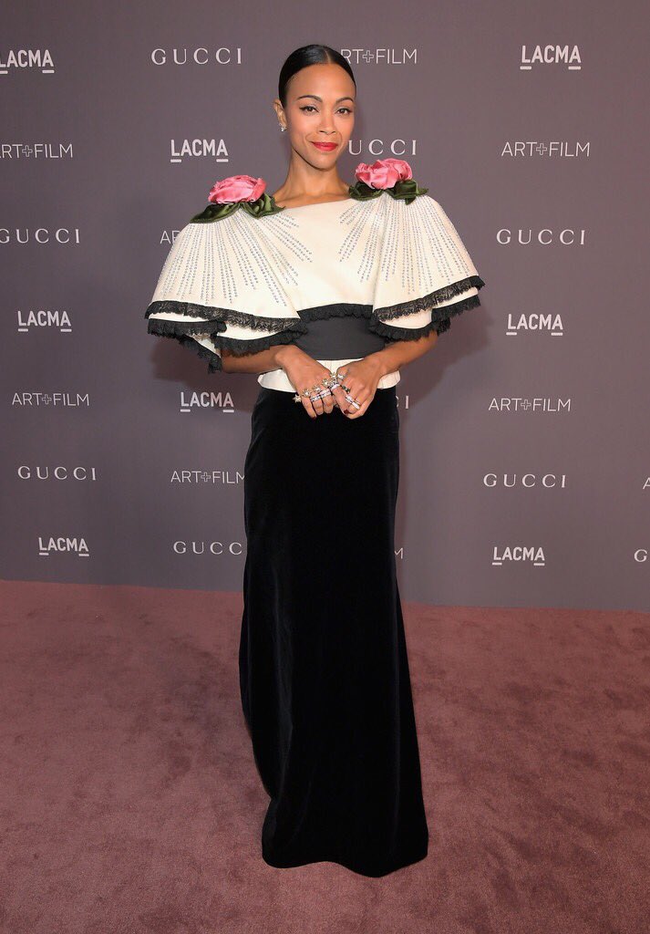 Zoe Saldana in Gucci at the 2017 LACMA Art + Film Gala