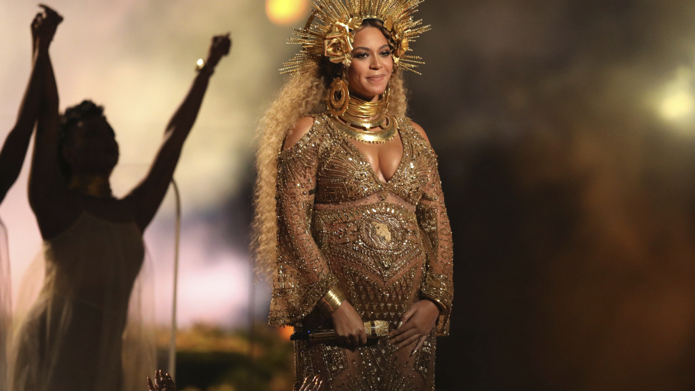 Beyoncé performs at the 59th annual Grammy Awards on Feb 12th. Photo by Matt Sayles/Invision/AP