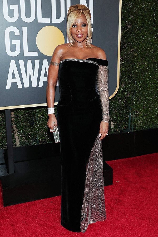 Golden Globe Awards 18 - Mary J. Blige wearing custom Alberta Ferretti, Loriblu footwear and Chopard jewelry. Picture via Instagram @therealmaryjblige Mary J. Blige wearing custom Alberta Ferretti, Loriblu footwear and Chopard jewelry. Picture via Instagram @therealmaryjblige