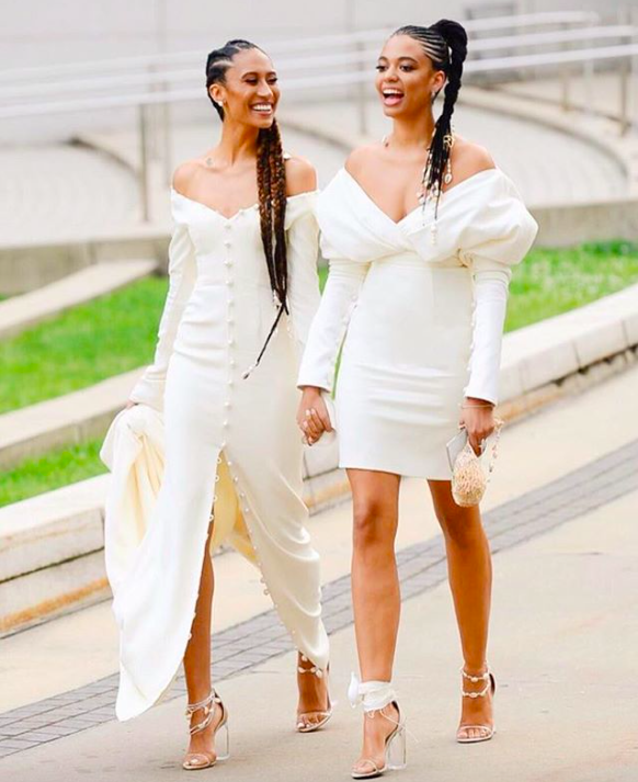 Elaine Welteroth and Aurora James of Brother Veilles attending the CFDA Awards via Instagram @elainewelteroth