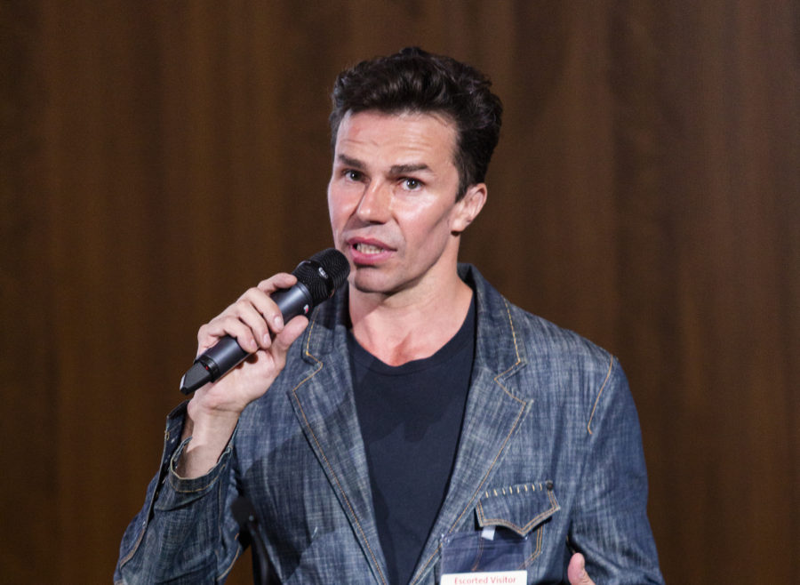 Patrick Duffy at the GFX Fashion Swap, Victoria and Albert Museum, London, July 2018. Photo credit: Bronac McNeill