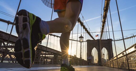 jogging over brooklyn bridge