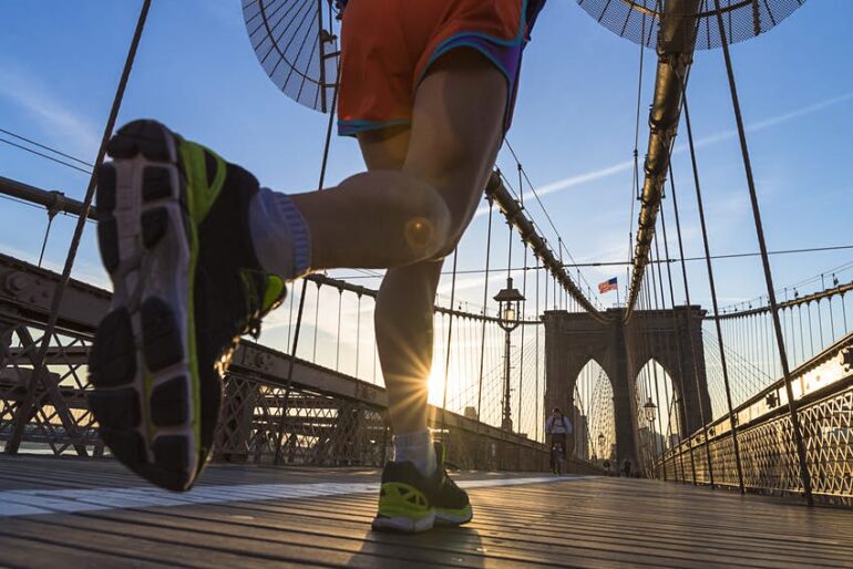 jogging over brooklyn bridge