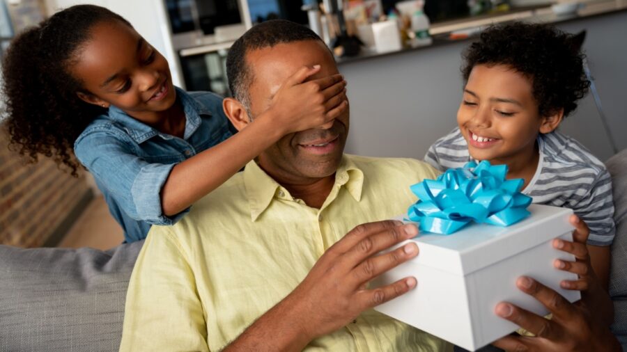 kids surprising their dad who don't want gifts for father's day