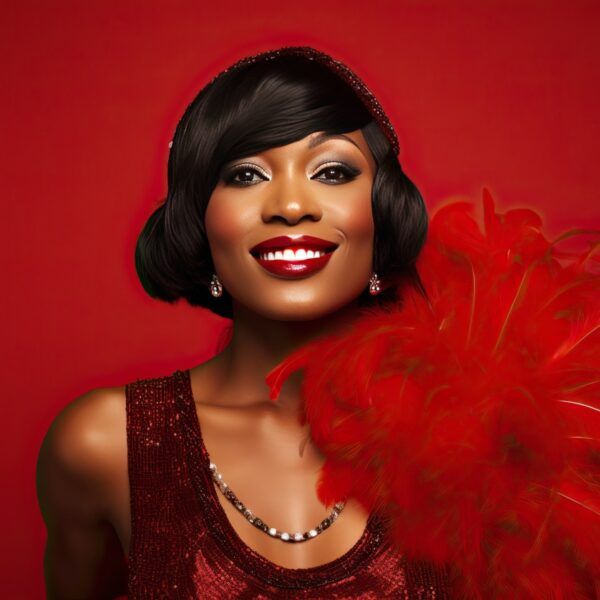 Black woman wearing flapper bob