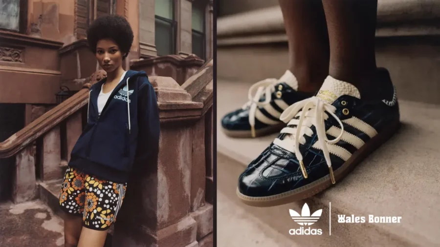 Wales Bonner X Adidas Samba Croco Leather Low-Top Sneakers